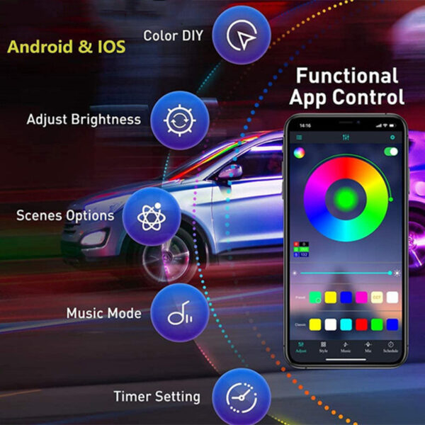 Threading-free Car Atmosphere Light APP Control - Image 2