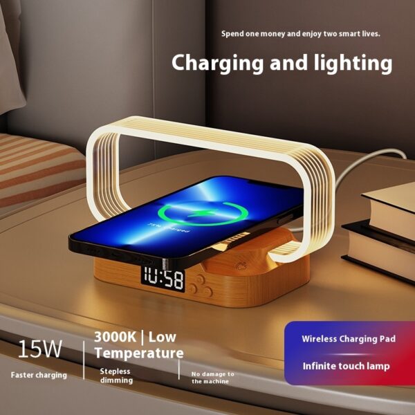 Multifunctional Lamp Clock Usb Night Light Mobile Phone Wireless Fast Charge