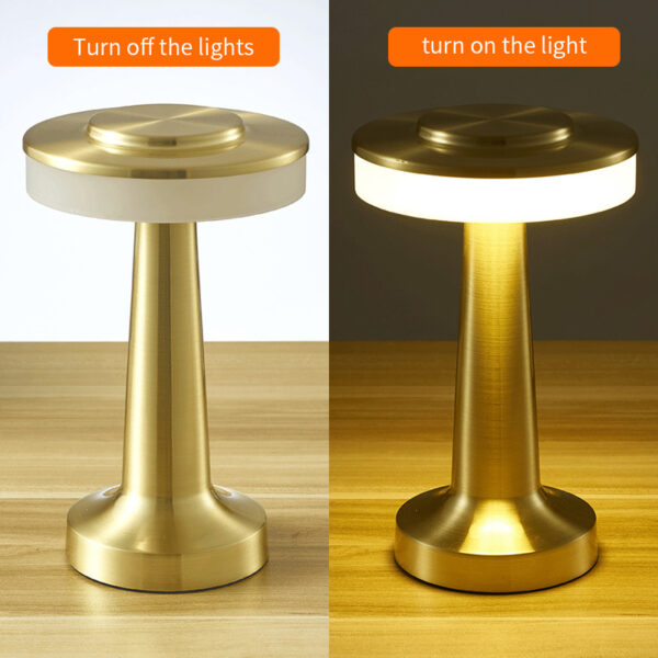 Touch Led Charging Table Lamp Creative Lamp Mushroom Lamp Cordless Rechargeable Touch Sensor Metal Aluminum Wireless Table Lamps - Image 2