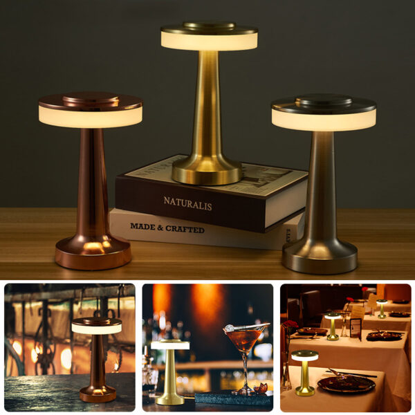 Touch Led Charging Table Lamp Creative Lamp Mushroom Lamp Cordless Rechargeable Touch Sensor Metal Aluminum Wireless Table Lamps - Image 6