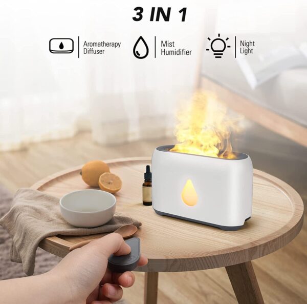 Two-color Aroma Diffuser Home Office Desk Surface Panel 3D Flame Humidifier - Image 10