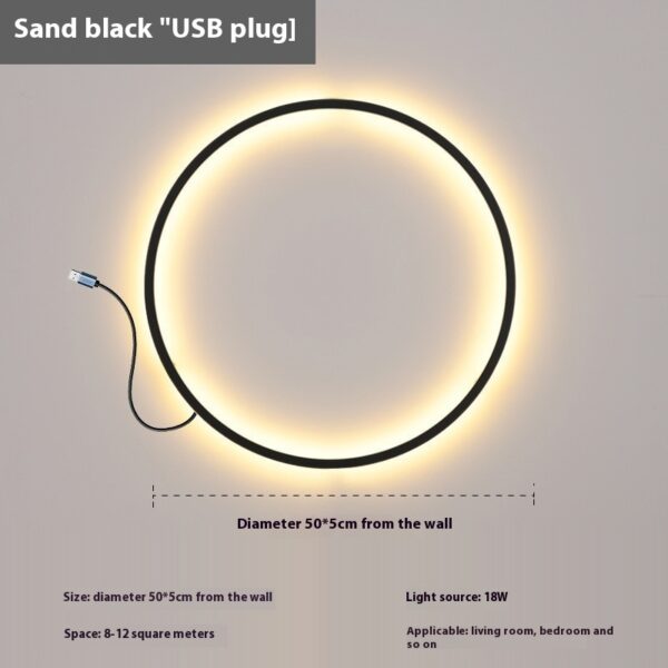 Bedroom Ring Bedside Lamp Minimalist Wall Lamp - Image 6