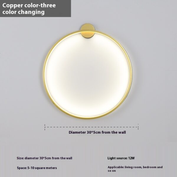 Bedroom Ring Bedside Lamp Minimalist Wall Lamp - Image 2