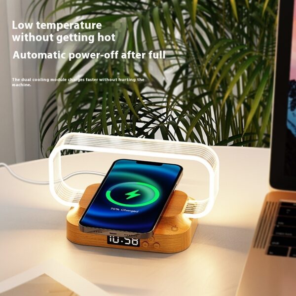 Multifunctional Lamp Clock Usb Night Light Mobile Phone Wireless Fast Charge - Image 2