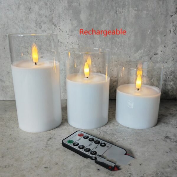 Electroplated Glass LED Electronic Candle Lights Wholesale Rechargeable - Image 4